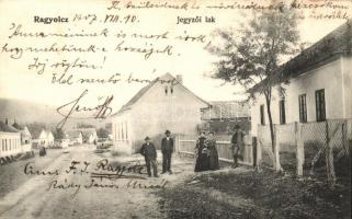 Ragyolc, Radzovce; Jegyzői lak, utcakép / notarys home, street view