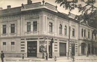 Rozsnyó, Barcarozsnyó, Rosenau, Resnov; Carl Fuhrmann üzlete. H. Zeidner kiadása / shop (EK)