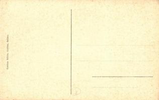 Szliács, Sliac; Fő tér, Kossuth fa, Kerekes Miklós üzlete és saját kiadású lapja / main square, tree...