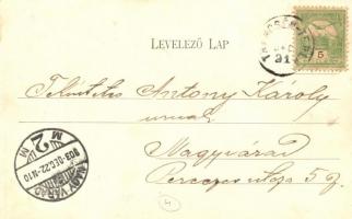 Hőlak, Trencséntepla, Trencianska Teplá; vasútállomás. Dallman Ferenc vasúti vendéglős kiadása / rai...