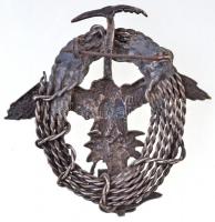 ~1930. "Sasok" zománcozott, ezüstözött Br turistajelvény (49x50mm) T:2 kopott ezüstözés / ...