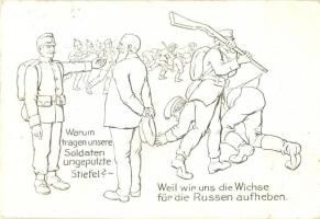 WWI K. u. K. military humorous military postcard (kis szakadás / small tear)