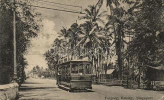 Tanjong, Katong; street view with tram (EK)