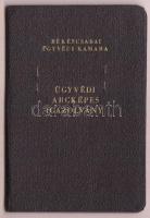 1956 Fényképes ügyvédi igazolvány szarvasi ügyvéd részére