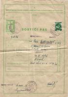 1946. csehszlovák marhalevél okmánybélyeggel