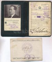 1931-1938 Fényképes ügyvédi igazolvány, hosszabbításokkal + Ügyvédjelöltek Országos Szövetsége tagsá...