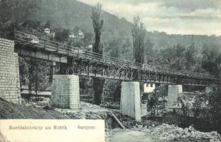 Sarajevo, Eisenbahnbrücke am Bistrik / railway bridge, Verlag Daniel A. Kajon (EK)