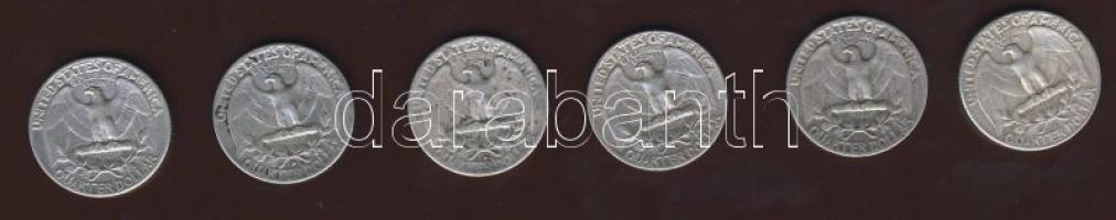 USA 1/4$ Ag 1944,1954 (2x),1957,1960 (2x) T:2,3