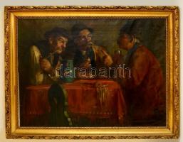 Horváth G. Andor (1876-1966): Borozgatók. Olaj, vászon, jelzett, keretben, 75×100 cm