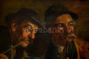 Horváth G. Andor (1876-1966): Borozgatók. Olaj, vászon, jelzett, keretben, 75×100 cm