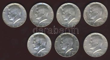 USA 1965-69. 1/2$ Ag (7x) "Kennedy" T:2