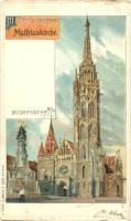 1899 Budapest I. Mátyás templom, Back & Schmitt litho s: Rosenberger (EK)