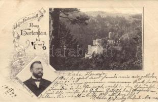 1899 Hartenstein bei Krems, Wasser-Heilanstalt, Dr. Otto Pospischil, floral (EK)