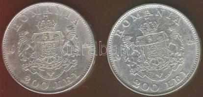 Románia 1942. 200L Ag (2x) T:2