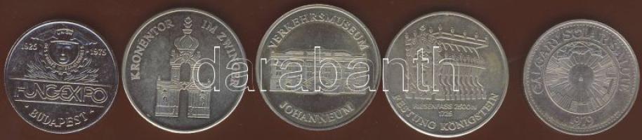 1970-es évek Kanada "Calgary $" fantáziapénz + Hungexpo + NDK 3klf emlékérem T:2