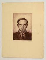 Kmetty János (1889-1975):  Önarckép 1920. Rézkarc (15/75), papír, jelzett, 21×14 cm