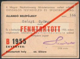 1955 Éves belépő az összes magyarországi sportrendezvényre