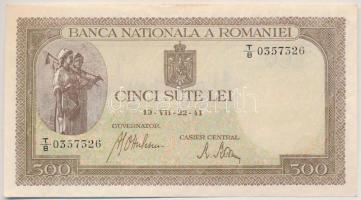Románia 1941. 500L T:II- Romania 1941. 500 Lei C:VF Krause 51