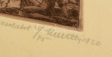 Kmetty János (1889 -1971): Mózes kihirdeti a tíz parancsolatot. Rézkarc (15/75), papír, jelzett, kis...