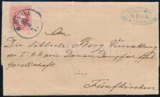 1871 5kr levélen / on cover kék/blue Ó-BUDA - Fünfkirchen