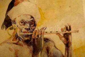 Zórád Ernő (1911-2004): Erotikus kígyótánc, Akvarell, papír, jelzett, apró kopással, üvegezett keret...