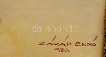 Zórád Ernő (1911-2004): Erotikus kígyótánc, Akvarell, papír, jelzett, apró kopással, üvegezett keret...