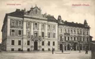 Budapest III. Óbuda, Elöljárósági épület, Műfog-terem, Takarékpénztár, Vendéglő. Divald Károly