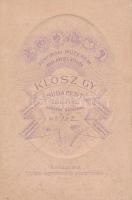 cca 1900 Férfi portréja, Klösz György budapesti műterméből, 17×11 cm