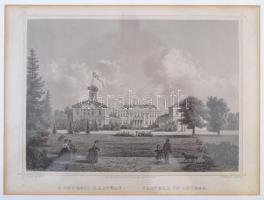 cca 1840 Ludwig Rohbock (1820-1883): A csurgói kastély; acélmetszet keretben  / steel-engraving, framed, page size: 14x19 cm