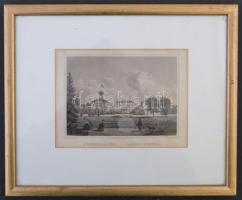 cca 1840 Ludwig Rohbock (1820-1883): A csurgói kastély; acélmetszet keretben  / steel-engraving, fra...