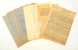 1946 A jánoshalmi járási főszolgabíró népbírósági tárgyalási anyaga, a védő kézzel írt kiegészítő megjegyzéseivel, összesen 52 gépelt oldal, mely a jánoshalmi zsidóság helyzetét ill. a bácsalmási gettóba történő internálását is részletesen taglalja / negotiation material of the People'c Court in the city Bácsalmás regarding the situation of the local Jewish people and their internations during WWII, 52 typewritten pages