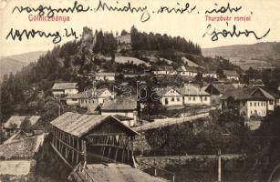 Gölnicbánya, Gelnica, Göllnitz; Thurzóvár romok, híd, W. L. Bp. 2704-706. / castle ruins, bridge (EK)