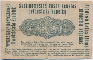Litvánia / Német megszállás / Darlehnskasse Ost, Posen 1916. 20k T:III,III-
Lithuania / German occu...