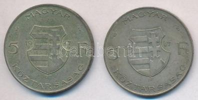 1947. 5Ft Ag "Kossuth" (2x) T:2- patina
Adamo F8.1