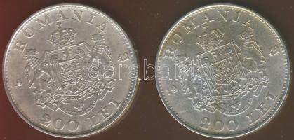 Románia 1942. 200L Ag (2x) T:2