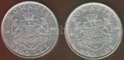 Románia 1942. 200L Ag (2x) T:2