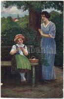 9 db RÉGI hölgyeket ábrázoló motívumos képeslap, több fotóval, köztük 3 enyhén erotikus darab, vegye...