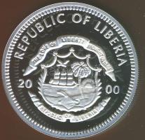 Libéria 2000. 5$ Ag "Elefánt" T:PP