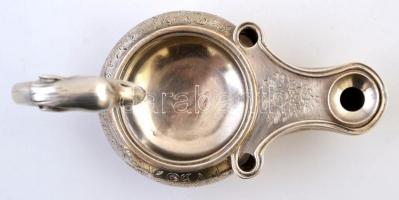 Ezüst (Ag.) mécsestartó, jelzett, mesterjeggyel (IF), apró horpadással, m:6,5 cm, h:12,5 cm, nettó: ...