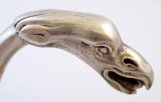 Ezüst (Ag.) mécsestartó, jelzett, mesterjeggyel (IF), apró horpadással, m:6,5 cm, h:12,5 cm, nettó: ...