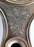 Ezüst (Ag.) mécsestartó, jelzett, mesterjeggyel (IF), apró horpadással, m:6,5 cm, h:12,5 cm, nettó: ...