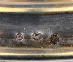 Ezüst (Ag.) lengyel kehely, jelzett, mesterjeggyel, rátett virág díszítéssel, m:7 cm, d: 10 cm, nett...