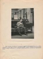 cca 1938 Dr. Csörgeő Tibor (1896-1968): Pénzbeszedő, jelzés nélküli vintage fotó a szerző hagyatékából, felragasztva egy tervezett könyvének egyik lapjára, ahol a kép történetét is leírta, 14x11 cm