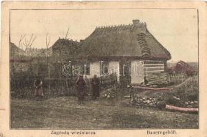 Zagroda wiesniacza / Bauerngehöft / Polish village farm, folklore (kis szakadás / small tear)