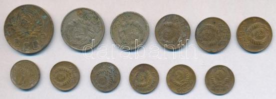 Szovjetunió 1935. 15k Cu-Ni + 20k Cu-Ni + 1939. 5k Al-Br + 1940. 1k Al-Br (6x) + 2k Al-Br (3x) T:2,2...