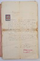 cca 1900-1940 Vegyes okmánybélyeges iratok (számlák, stb.), cseh és osztrák, kb. 30 db