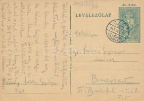 1944 Festetics György kézzel írt, kétoldalas levelezőlapja felesége részére Csótról