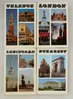 A Panoráma Külföldi városkalauzok sorozat 4 kötete: Velence, London, Bukarest, Leningrád. Kartonált papírkötésben, példányonként változó, nagyrészt jó állapotban.