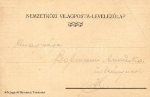 Menjünk haza! / Art Nouveau művészlap, Körjegyzői Nyomda, Trencsén, Nemzetközi Világposta-Levelezőla...