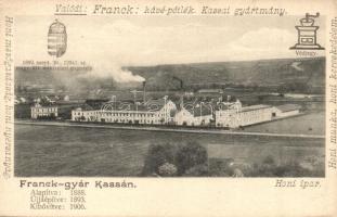 Kassa, Kosice; Franck-gyár; hátoldalon Franck Henrik fiai rekláma / Franck coffee factory